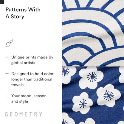 GEOMETRY Kitchen Tea Towels - Quick Dry Microfiber Dish Towels for Kitchen Every Bloom, 18" x 30" 2 Pack - color: Every Bloom, style: Kitchen Towel - Double