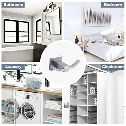 WOWOW Towel Hooks for Bathrooms Brushed Nickel, SUS304 Stainless Steel Coat Hook, Bathroom Robe Towel Holder, Heavy Duty Robe Hooks, Bathroom Double Towel Hooks for Coats, sponges, Clothes Wall Mount - color: Brushed Nickel