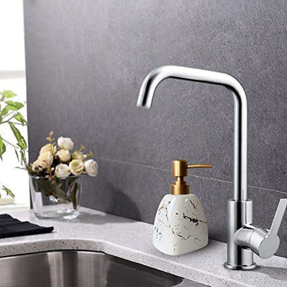 Ceramic Soap Dispenser for Bathroom White Soap Dispenser for Kitchen Dish Soap Dispenser with Marble Pattern Liquid Hand Soap Dispenser Pump Bottle (Pyramid White Marble Bottle) - color: Pyramid White Marble Bottle