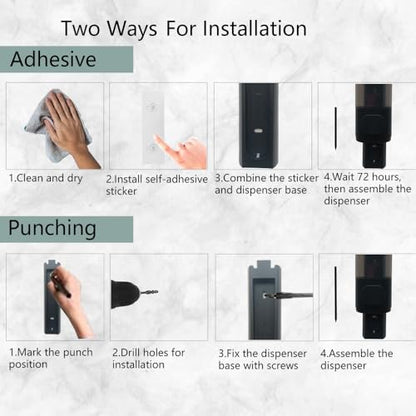 10oz/300ml Single Manual Wall Mounted Soap Dispenser, Black | Bathroom Shampoo and Conditioner Dispenser, Clear Plastic Refillable Liquid Lotion Pump Dispenser and Organizer - color: Black