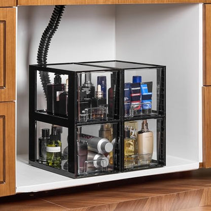 Vtopmart 4 Pack Large Stackable Storage Drawers, Black - color: Black( 4 Pack)
