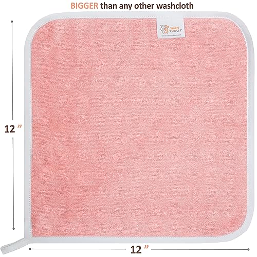 Soft Baby Washcloths Set - Absorbent Natural Baby Wash Cloth for Delicate Skin - 12"x12" Large Baby Bath Washcloths - Newborn Bath Face Towel (Pink) - color: Pink