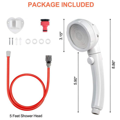 CAMPLUX Handheld Shower Head with 5 FT Hose, 3-Setting Portable Spray Shower Head, High Pressure Shower Head with ON/Off Switch