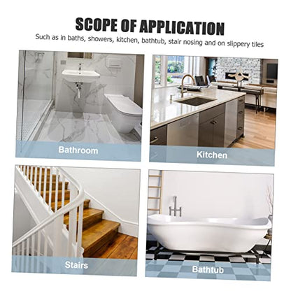 VOSAREA 24Pcs Non Slip Bathtub Stickers Transparent Slip Decals for Bathroom Safety Self Adhesive Floor Treads for Elderly Use
