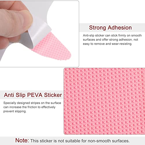 HARFINGTON 12pcs Non Slip Bathtub Stickers Bath Shower Floor 3.86" Anti-Slip Sticker Tape Starfish Style Decals for Bathroom Kitchen Bathtub Treads Stairs, Pink - color: Pink