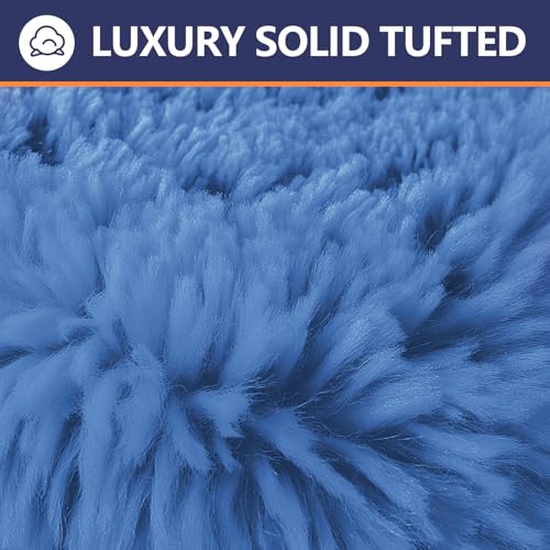 Soft Microfiber Toilet Lid Cover 17.5" x 15" Machine Washable | Solid Toilet Seat Cover Adjustable Rubber Backing Fits Most 16 -17.5" L x 14-16" W Round Oblong and Elongated Toilet Seat - color: Light Blue