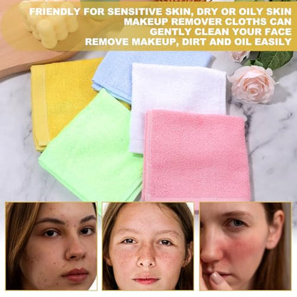 40 Pack Cotton Wash Cloth Bulk, 10x10 Inch Soft Quick Drying Cotton Viscose Towels, Bulk Bath Hand Face Wash Cloths for Women Men, Multipurpose Bathroom Body Washing Rags, Fingertip Towels