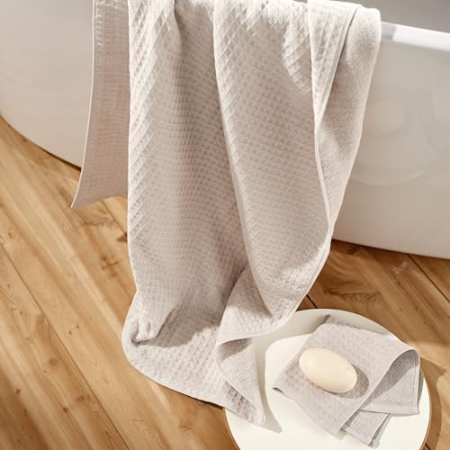 UCHINO Waffle Twist Cotton Hand Towel Absorbent Quick Dry 20x30 Linen 1 Pc - color: Linen, size: Hand Towel