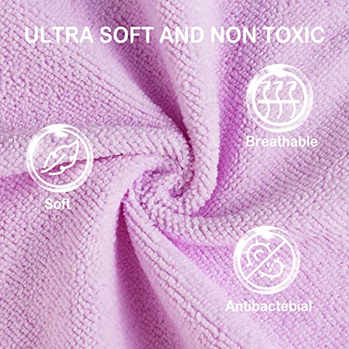 softan Baby Washcloths, 24Pack Baby Wash Cloths Extra Soft & Ultra Absorbent, Baby Towels and Washcloths Face Towel Unisex for Boys Girls Body, Washclothes Gentle on Sensitive Skin, 9x9 Pink Whale - color: Pink Whale