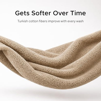 Veteran Textile LLC- 6 Pieces - Turkish Cotton - Luxury Towel Set for Bathroom & Kitchen, 2 Bath Towels, 2 Hand Towels & 2 WashCloths *Valued $79.99* (Oxford Tan) - color: Oxford Tan