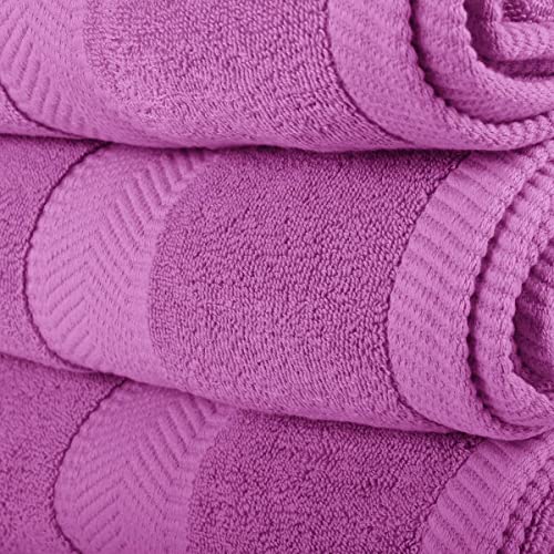 BY LORA 660 GSM Bath Towel Set of 6, 100% Ring-Spun Cotton Terry, 2 Bath Towels + 4 Hand Towels, Hotel Quality, Heavyweight Plush, Lavender - color: Lavender, size: 6-Piece Set
