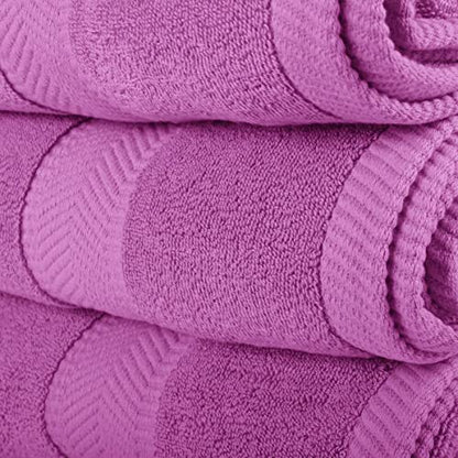 BY LORA 660 GSM Bath Towel Set of 6, 100% Ring-Spun Cotton Terry, 2 Bath Towels + 4 Hand Towels, Hotel Quality, Heavyweight Plush, Lavender - color: Lavender, size: 6-Piece Set