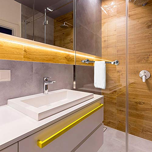 BOPai 24 inch Suction Cup Towel Bar, Chrome | Repositionable & Powerful Vacuum Suction - color: Chrome, size: 24"