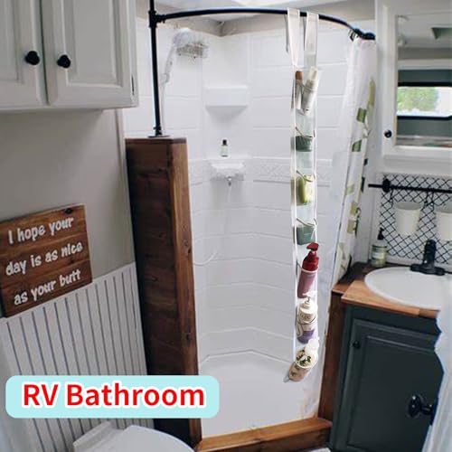 Mesh Shower Caddy Hanging, 7 Pocket Organizer, Premium Polyester, Foldable, Lightweight, Portable, White-1Pack - color: White-1Pack