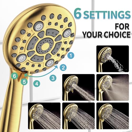 SR SUN RISE Shower Faucet - 10 Inch Multifunctional High Pressure Shower Head System with Handheld Shower Head Fixtures - Valve Included - Brushed Gold - color: Brushed Gold, size: 10 Inch
