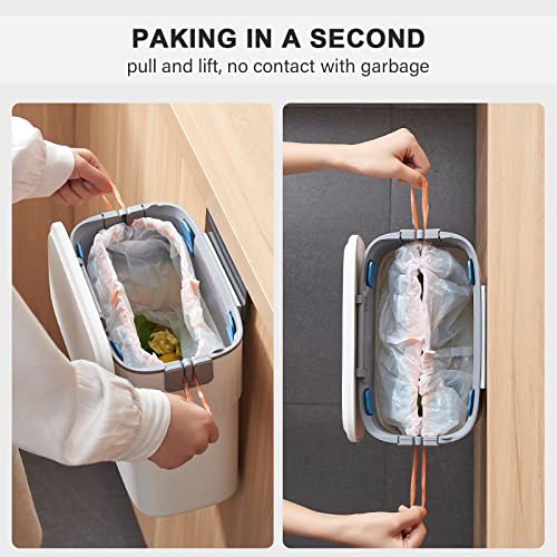 ELPHECO Hanging Trash Can with Lid, 2.5 Gallon, Kitchen Compost Bin | Wall-Mounted Garbage Can, Small Plastic Trash Bin, Under-Sink Wastebasket for Cupboard, Countertop and Cabinet Door - size: 2.5 Gallon