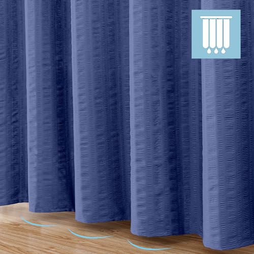 Aiyufeng Royal Blue Stall Fabric Shower Curtain - Soft & Lightweight Small Shower Curtain with Texture for Narrow Stall Size, Machine Washable - 36x72, Blue - color: Royal Blue, size: 36"W x 72"L (Pack of 1)
