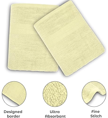 Luxury Bath Towels Set of 4 (27” x 54”) | Towels for Bathroom | Super Soft | Highly Absorbent Towels for Home, Spa, Gym (Cream) - color: Cream