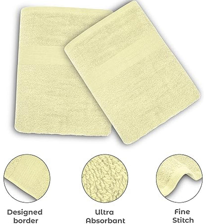 Luxury Bath Towels Set of 4 (27” x 54”) | Towels for Bathroom | Super Soft | Highly Absorbent Towels for Home, Spa, Gym (Cream) - color: Cream