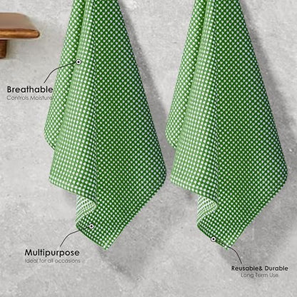 12 Pack Dual Tone Waffle Weave Dish Cloth, 12x12 Inches, 100% Cotton Dishcloth Set, Super Absorbent, Quick Drying, Soft Hand Towels for Cleaning, Washing, Durable, Mint Green - color: Mint Green