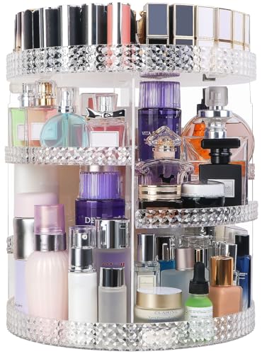 360 Degree Rotating Makeup Organizer, Extra Large Capacity Perfume Organizer, Removable DIY 7 Layers Make up Organizer for vanity, Cosmetic Display Case Organizador De Maquillaje (Clear) - color: Clear, size: XL