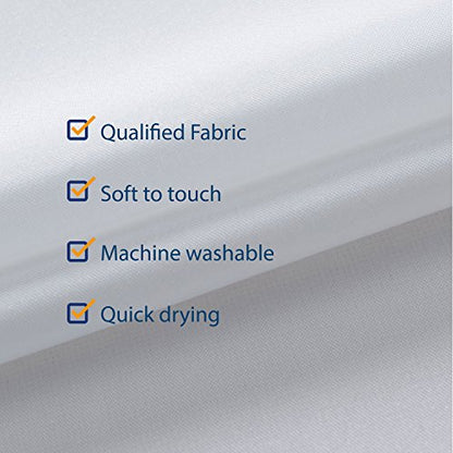 N&Y HOME Fabric Small Stall Shower Curtain Liner Extra Long 36x84, White | Hotel Quality, Bottom Magnets, Machine Washable, Water Repellent, 36 x 84 inches Narrow Bathroom Curtain with Grommets - color: White, size: 36"W x 84"L (Pack of 1)