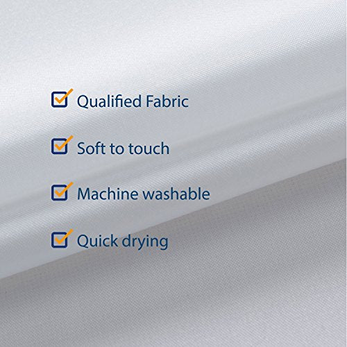 N&Y HOME Fabric Small Stall Shower Curtain Liner Extra Long 36x84, White | Hotel Quality, Bottom Magnets, Machine Washable, Water Repellent, 36 x 84 inches Narrow Bathroom Curtain with Grommets - color: White, size: 36"W x 84"L (Pack of 1)