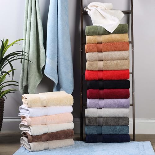 Superior Egyptian Cotton 6-Piece Towel Set, Bathroom Essentials, Towels For Bathroom, Apartment, Airbnb, Guest Bath, Face, Hand, Bath Towels, Washcloths, Absorbent, Fast Drying, Sage