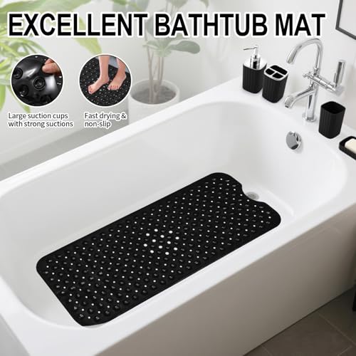 XLHOMO 26PC Bathroom Accessories Set - Gorgeous Black Bathroom Set, Bathroom Accessory Set, Black Shower Curtain Set with Bathtub Mats for Shower Tub - size: Bath Set+Bathtub Mat+Shower Curtain&Rugs, style: Black&Silver