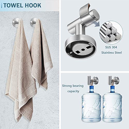 Cilee 10 Piece Brushed Nickel Bathroom Hardware Set, 24 inch Brushed Nickel Towel bar Towel Ring Toilet Paper Holder Robe Towel Hook, SUS304 Stainless Steel Bathroom Accessory Set - color: 1 Brushed Nickel, size: 24inch