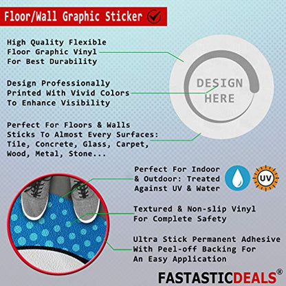 Scrap Floor Decals Red Anti-Slip Round Shape Industrial & Craft Signs Stickers 36Inches Longer Side - size: 36inches Longer Side