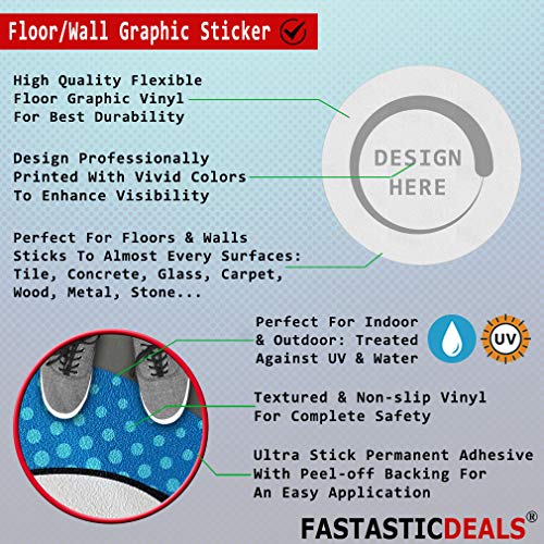 Scrap Floor Decals Red Anti-Slip Round Shape Industrial & Craft Signs Stickers 17Inches Longer Side - size: 17inches Longer Side