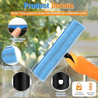 SBONNE Window Squeegee for Home Window Cleaning | Squeegee & Microfiber Window Scrubber,2-in-1 Window Cleaner Tool for Shower Glass Door,Mirror,Car Window,Bathroom