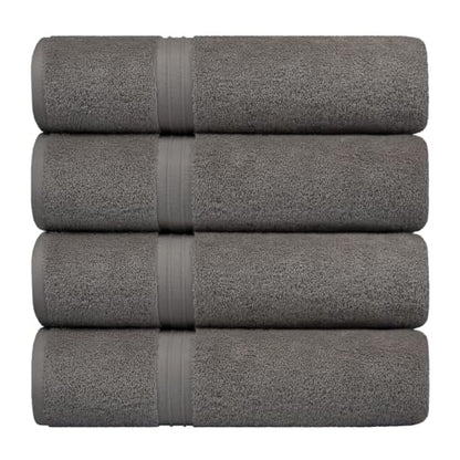 Cozy Bathroom Towels Set of 4 - Soft & Absorbent - Large (28" x 56")%100 Cotton, Luxury - Versatile, Perfect as, Shower Towels, Hotel Towel - Gray - color: Gray