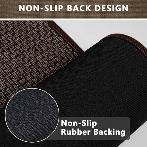 Long Bathroom Rugs Runner Bathroom Mat Quick Dry | Machine Washable Bathroom Rugs Ultra Thin Door Mat, 17" x 47" - color: Black Brown, size: Runner(17"x47")