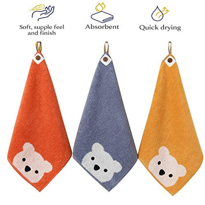 3 Pcs Premium Cotton Washcloths,Soft & Fluffy,Super Absorbent & No Lint Handkerchief for Children and Baby-11.8"x11.8"
