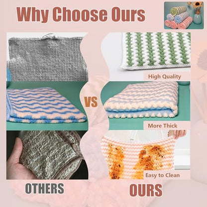 Microfiber Cleaning Cloth,Super Absorbent 12 Pack Dish Towels for Kitchen,Fast Drying Dish Cloth for Washing Dishes, Lint Free Dish Drying Towels, Reusable Kitchen Towels Set - 10"x10" - size: 10 x 10