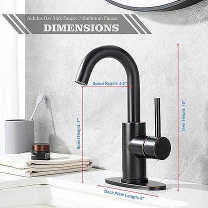 Wet Bar Sink Faucet, Lead-Free Single Handle Prep Sink Faucet, Stainless Steel Single Hole Bathroom Vanity Faucet, Oil Rubbed Bronze JU1100-ORB - color: Oil Rubbed Bronze