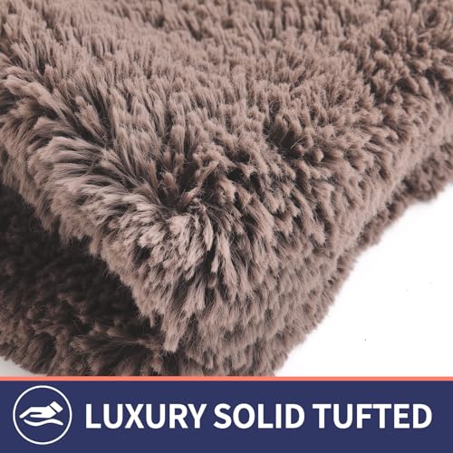 Soft Microfiber Toilet Lid Cover 17.5" x 15" Machine Washable | Solid Toilet Seat Cover Adjustable Rubber Backing Fits Most 16 -17.5" L x 14-16" W Round Oblong and Elongated Toilet Seat - color: Coffee