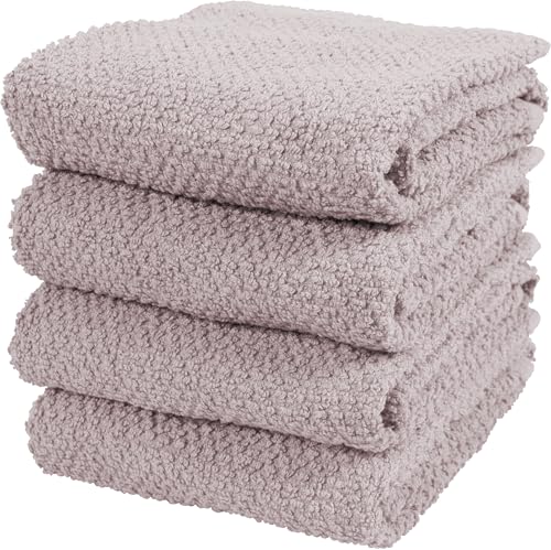 KAF Home Set of 4 Deluxe Popcorn Terry Kitchen Towels | 20 x 30 Inches | 100% Cotton Kitchen Dish Towels (Lilac) - color: Lilac