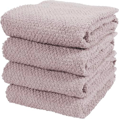 KAF Home Set of 4 Deluxe Popcorn Terry Kitchen Towels | 20 x 30 Inches | 100% Cotton Kitchen Dish Towels (Lilac) - color: Lilac