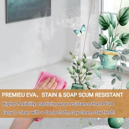 Clear Potted Plant Shower Curtain Liner, Green Plastic Transparent Pretty Shower Curtains for Bathroom, 72x72 Weighted Magnetic Shower Curtain Set with 12 Hooks - color: Clear Potted Plant, size: 72"W x 72"L (Pack of 1)