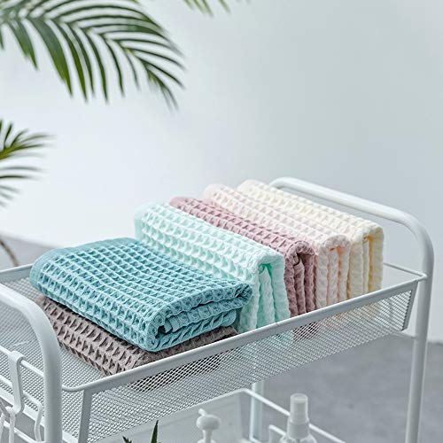 Cotton Material Waffle Bath Towel Soft Absorbent Towel for Bathroom Hotel Household Quick Drying(Green 34 x 74cm) - size: Green 34 x 74cm