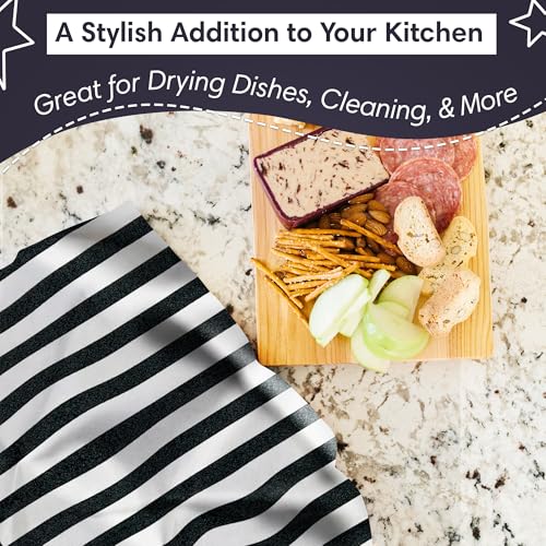 Double-Sided Microfiber Washcloths, Waffle Weave Kitchen Washcloths for Use | 12x12 Inch, Super Absorbent, Lint-Free, Fast Drying, Cleaning Dishes, Cars & More, Durable & Soft, Betsy Black/White Home Use - color: Betsy- Black/White
