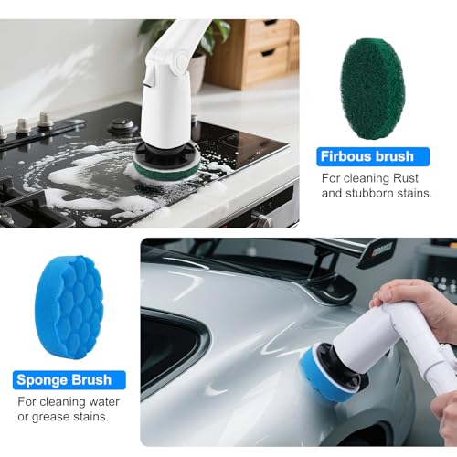 Electric Spin Scrubber Replacement Brush Heads Set, 10 Piece Replacement Brush Cleaning Kit for Cordless Power Scrubber, for Household Cleaning Brushes Kitchen Bathroom Floor Tile Car