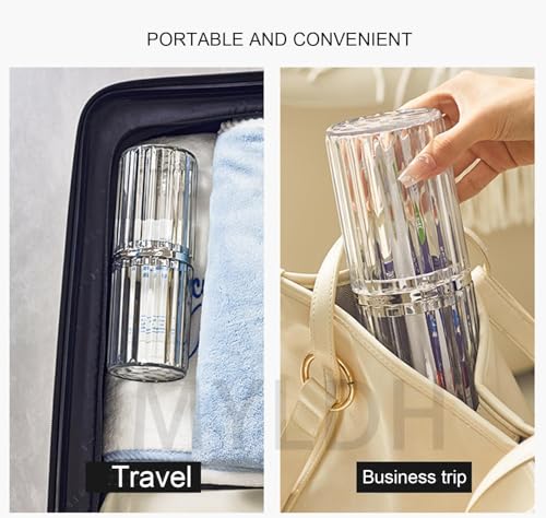 Large Toothbrush Travel Case 2 in 1 Toothbrush Holder and Rinse Cup | Dustproof Cover, Thickened, Premium PET Material, BPA-free, Large capacity, Perfect for Travel, Cruises, Hotels, Stay Over - color: Clear