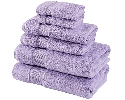 BAGNO MILANO Turkish Towels Hotel-Spa Towel Set, 100% Turkish Cotton | Ultra Soft Plush Absorbent Towels Set (Lavender, Towel Set of 6) - color: Lavender, size: Towel Set of 6