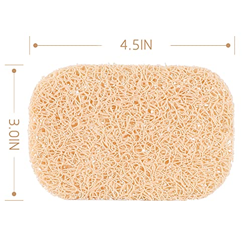 15 Piece Soap Savers Pads - Beige BPA Free Holder for Bar Soap, Non-Slip Self Draining Dish Lift for Shower, Kitchen, Bathroom - Tray Bulk Accessories - color: Beige