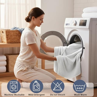 8 Piece Bath Towel Set,Extra Large Bath Sheets 35"x70"-White | Super Soft Microfiber, Lint Free & Quick Dry Towels for Bathroom,Gym,Hotel–2 Bath,2 Hair,2 Hand,2 Washcloths - color: White, size: 8Piece Towel Set