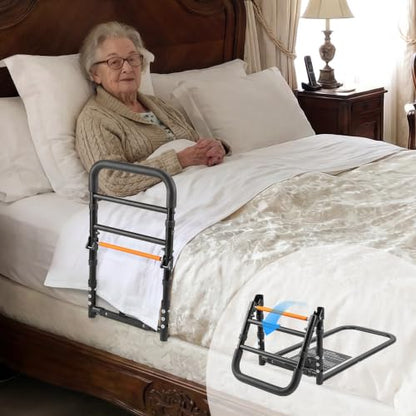 C1 Fold Bed Rails for Elderly Adults Safety - Bed Assist Rail with Adjustable Height, Tool-Free One-Hand Foldable Bed Rails for Seniors - size: C1F (Foldable NEW)